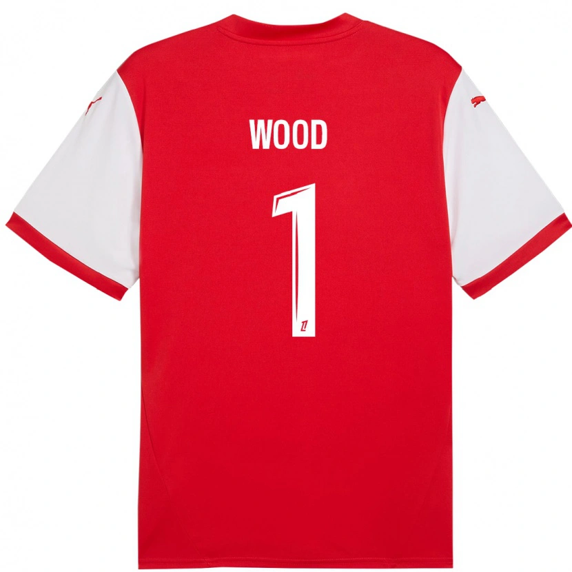 Danxen Hombre Camiseta Mackenzie Wood #1 Rojo Blanco 1ª Equipación 2024/25 La Camisa México