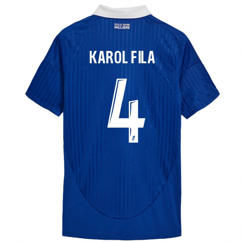 Danxen Hombre Camiseta Karol Fila #4 Azul Blanco 1ª Equipación 2024/25 La Camisa México