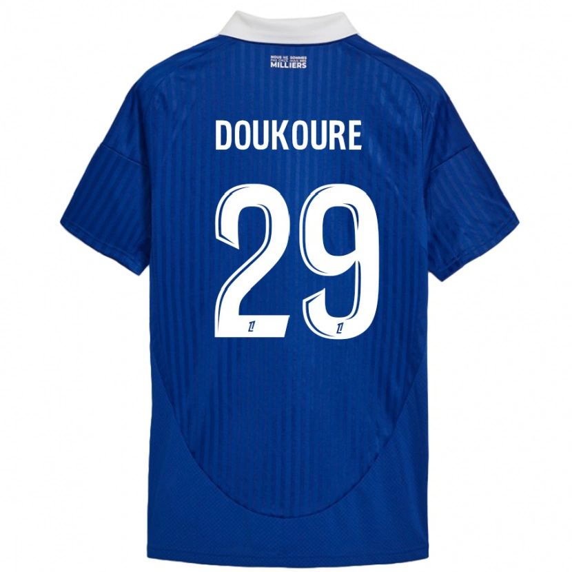 Danxen Hombre Camiseta Ismaël Doukouré #29 Azul Blanco 1ª Equipación 2024/25 La Camisa México