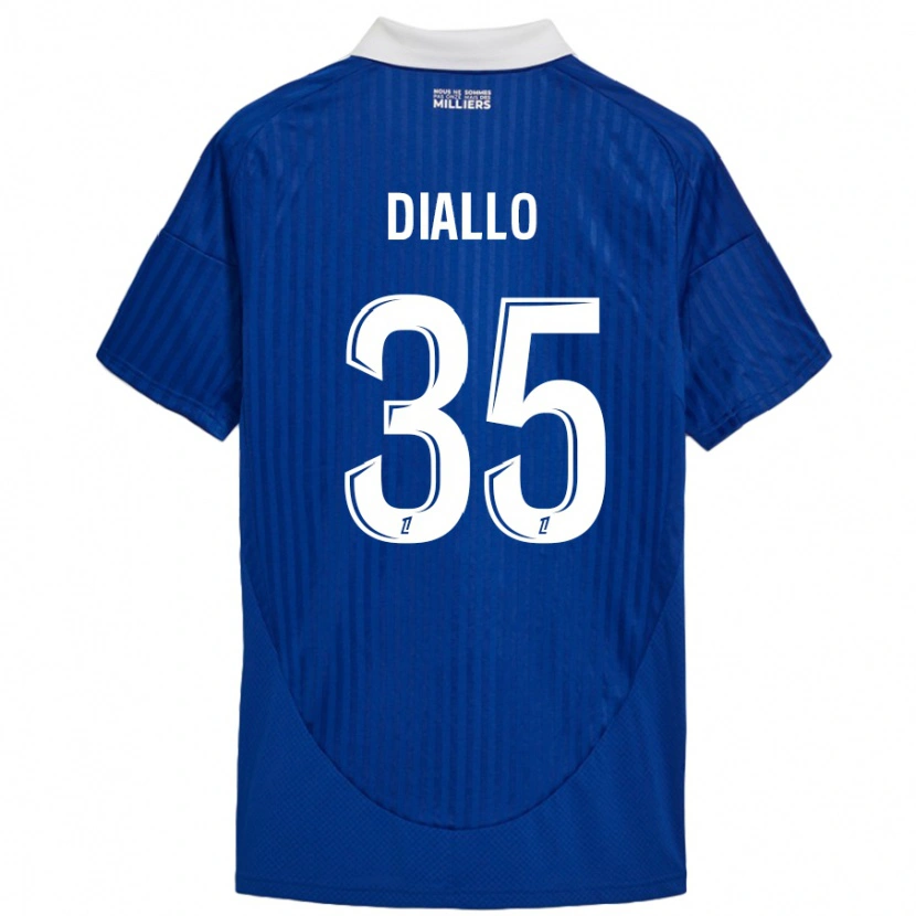 Danxen Hombre Camiseta Tidiane Diallo #35 Azul Blanco 1ª Equipación 2024/25 La Camisa México