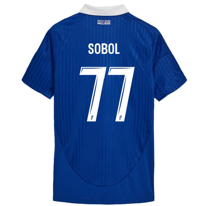 Danxen Hombre Camiseta Eduard Sobol #77 Azul Blanco 1ª Equipación 2024/25 La Camisa México