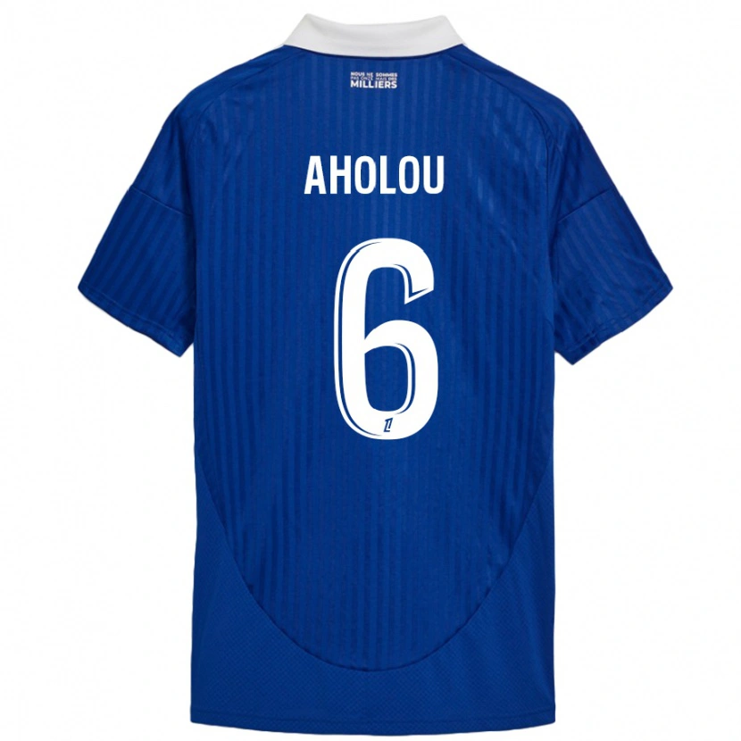 Danxen Hombre Camiseta Jean-Eudes Aholou #6 Azul Blanco 1ª Equipación 2024/25 La Camisa México