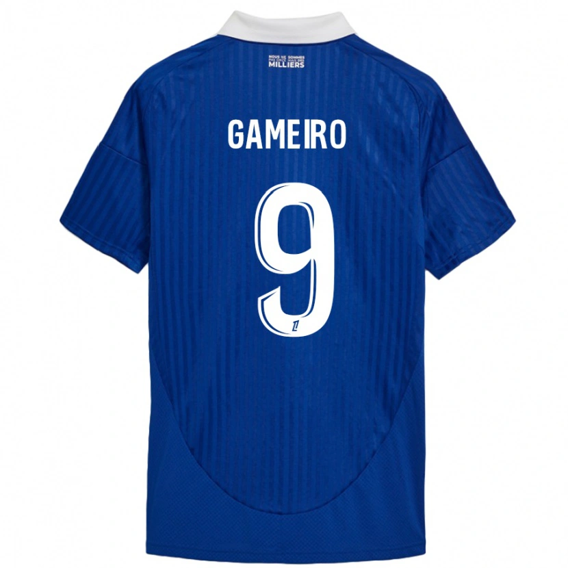 Danxen Hombre Camiseta Kévin Gameiro #9 Azul Blanco 1ª Equipación 2024/25 La Camisa México