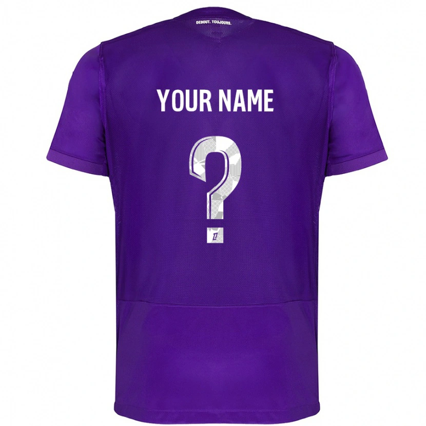 Danxen Hombre Camiseta Su Nombre #0 Morado Blanco 1ª Equipación 2024/25 La Camisa México