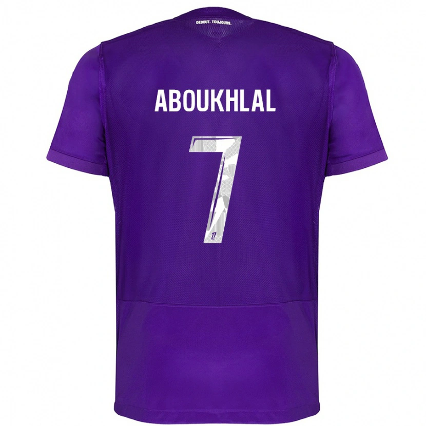 Danxen Hombre Camiseta Zakaria Aboukhlal #7 Morado Blanco 1ª Equipación 2024/25 La Camisa México