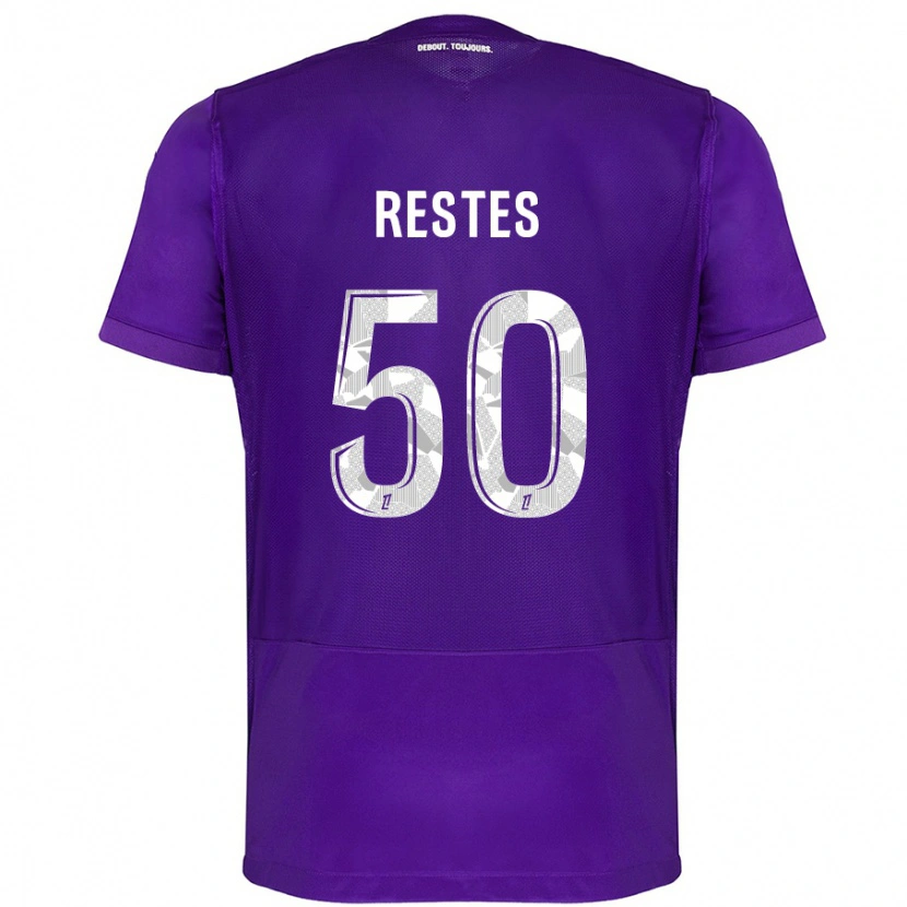 Danxen Hombre Camiseta Guillaume Restes #50 Morado Blanco 1ª Equipación 2024/25 La Camisa México