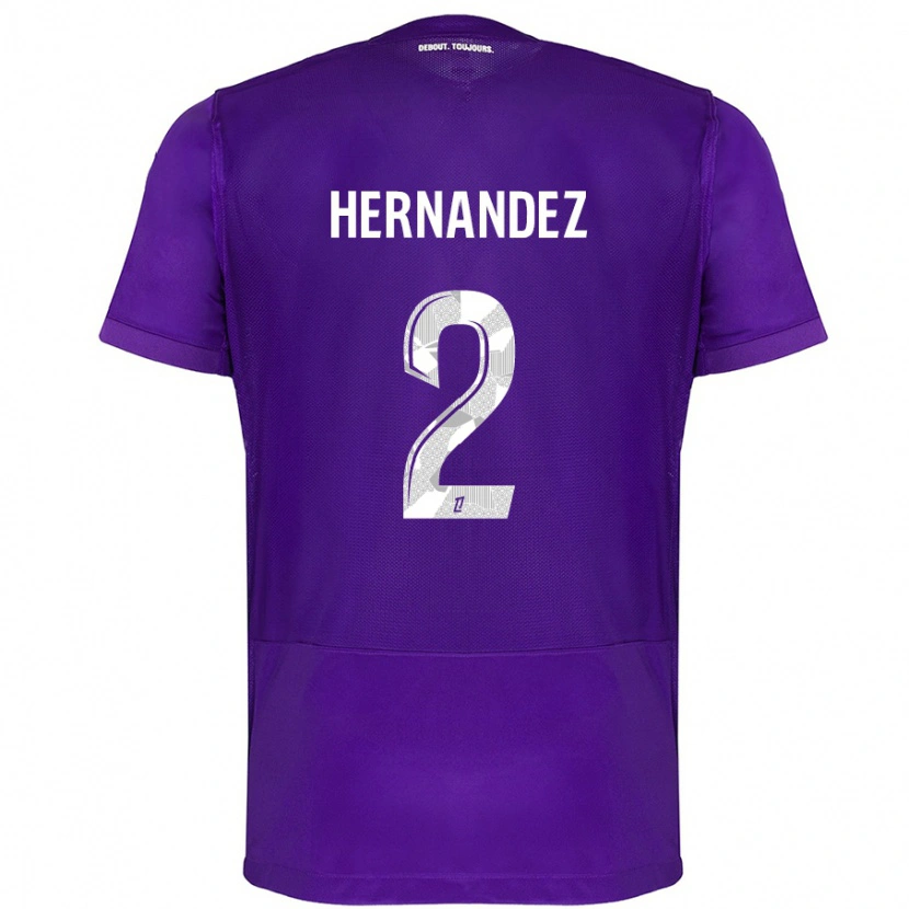 Danxen Hombre Camiseta Lucie Hernandez #2 Morado Blanco 1ª Equipación 2024/25 La Camisa México