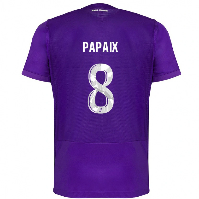 Danxen Hombre Camiseta Pauline Papaix #8 Morado Blanco 1ª Equipación 2024/25 La Camisa México