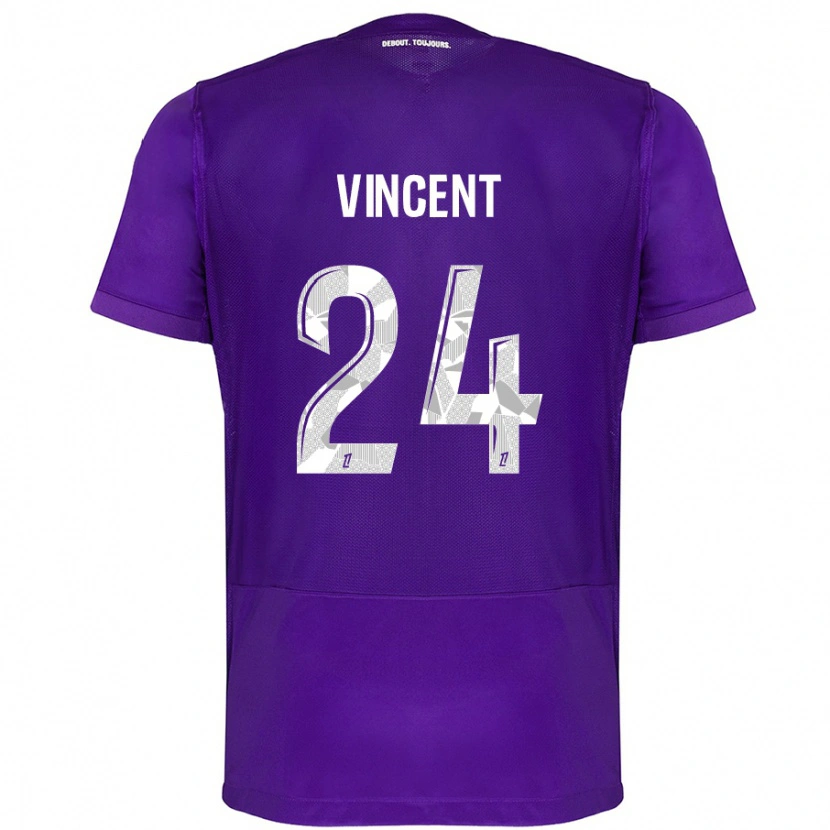 Danxen Hombre Camiseta Magalie Vincent #24 Morado Blanco 1ª Equipación 2024/25 La Camisa México
