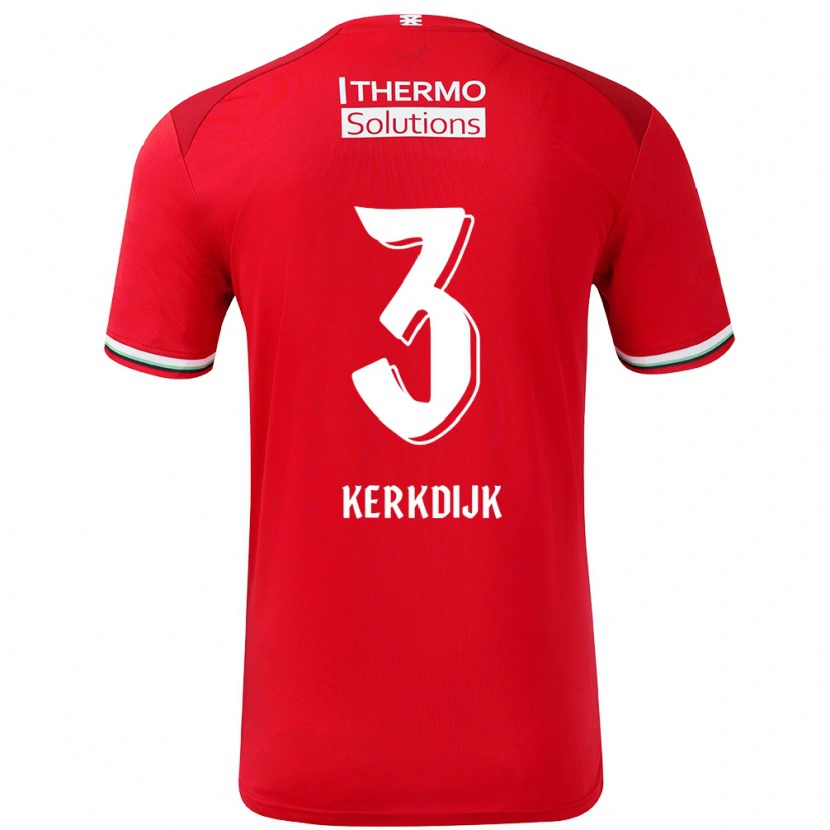 Danxen Hombre Camiseta Danique Kerkdijk #3 Rojo Blanco 1ª Equipación 2024/25 La Camisa México