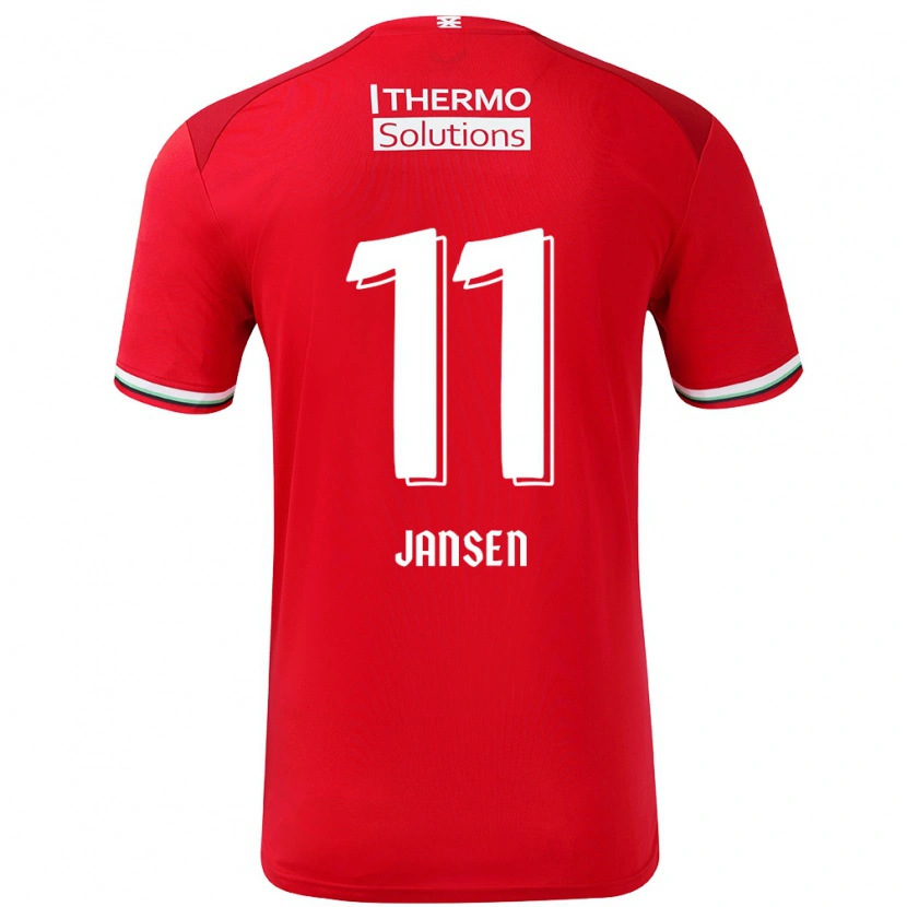 Danxen Hombre Camiseta Renate Jansen #11 Rojo Blanco 1ª Equipación 2024/25 La Camisa México