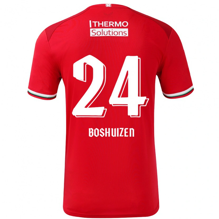 Danxen Hombre Camiseta Annouk Boshuizen #24 Rojo Blanco 1ª Equipación 2024/25 La Camisa México