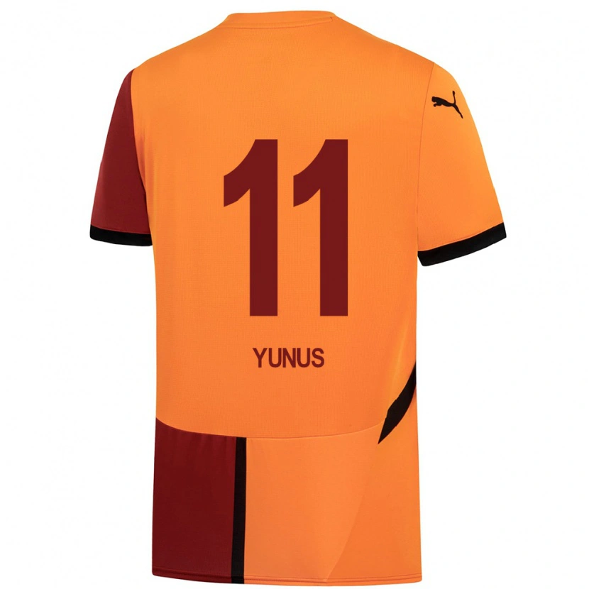 Danxen Hombre Camiseta Yunus Akgün #11 Amarillo Rojo 1ª Equipación 2024/25 La Camisa México