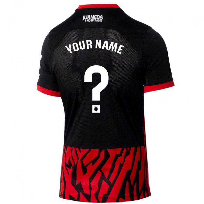 Danxen Hombre Camiseta Su Nombre #0 Negro Rojo 1ª Equipación 2024/25 La Camisa México