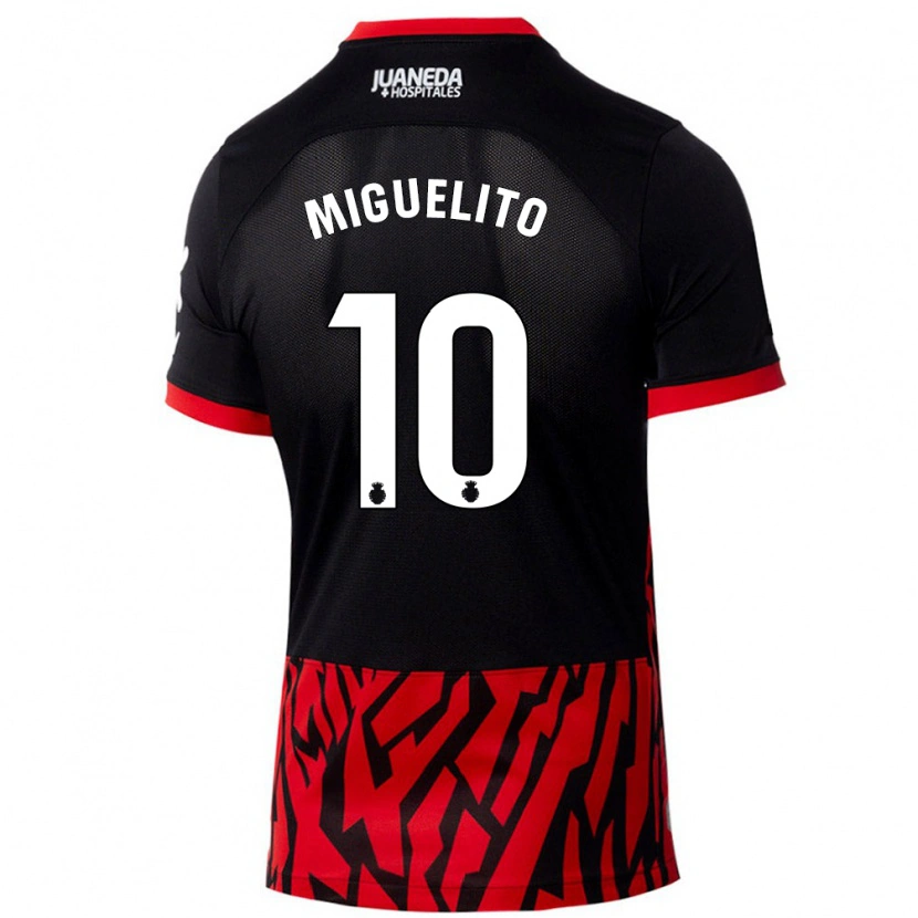 Danxen Hombre Camiseta Miguelito #10 Negro Rojo 1ª Equipación 2024/25 La Camisa México