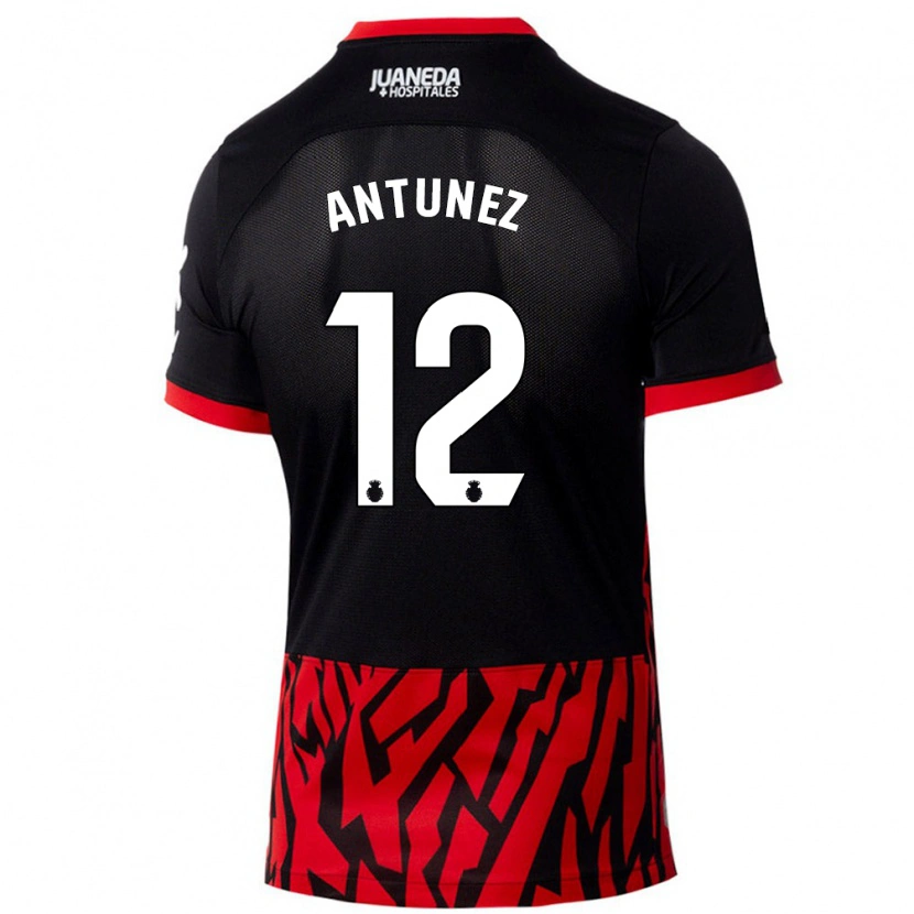 Danxen Hombre Camiseta Yahir Antúnez #12 Negro Rojo 1ª Equipación 2024/25 La Camisa México