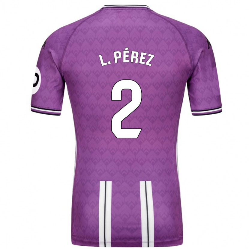 Danxen Hombre Camiseta Luis Pérez #2 Púrpura Blanco 1ª Equipación 2024/25 La Camisa México