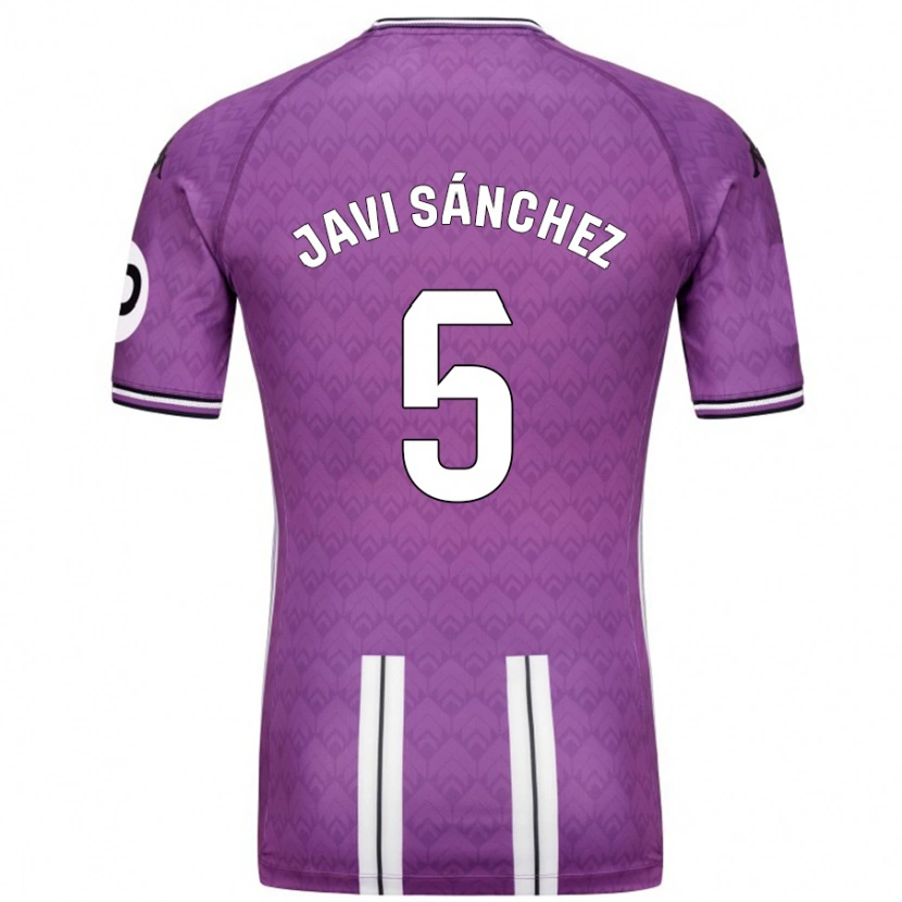 Danxen Hombre Camiseta Javi Sánchez #5 Púrpura Blanco 1ª Equipación 2024/25 La Camisa México