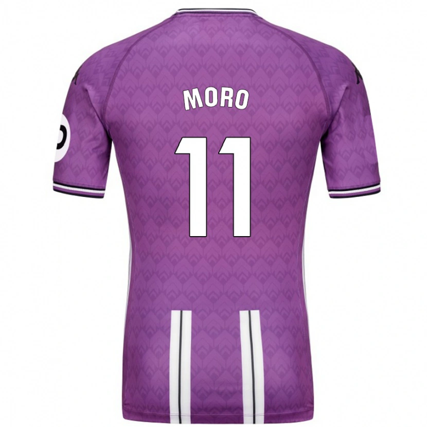 Danxen Hombre Camiseta Raúl Moro #11 Púrpura Blanco 1ª Equipación 2024/25 La Camisa México