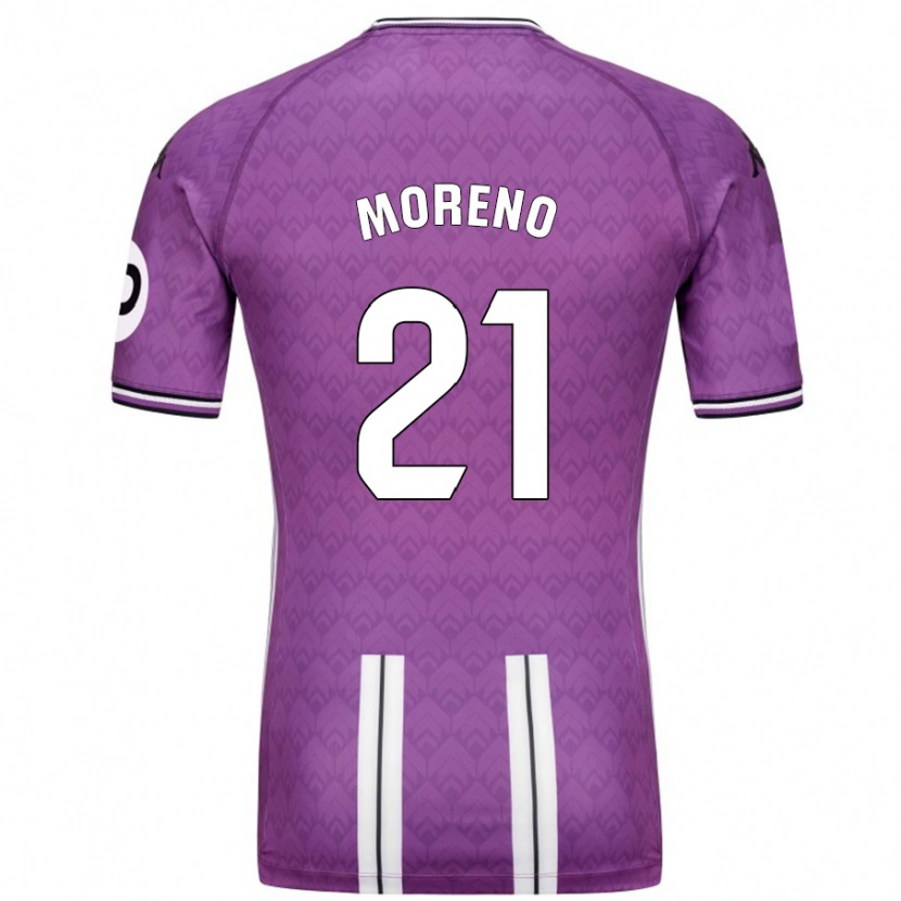 Danxen Hombre Camiseta Xavi Moreno #21 Púrpura Blanco 1ª Equipación 2024/25 La Camisa México