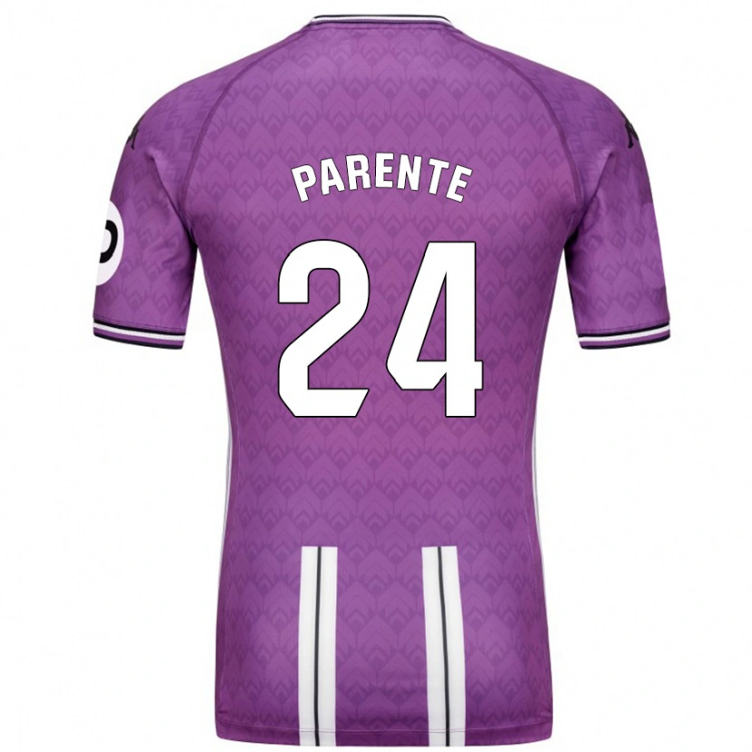Danxen Hombre Camiseta Iago Parente #24 Púrpura Blanco 1ª Equipación 2024/25 La Camisa México
