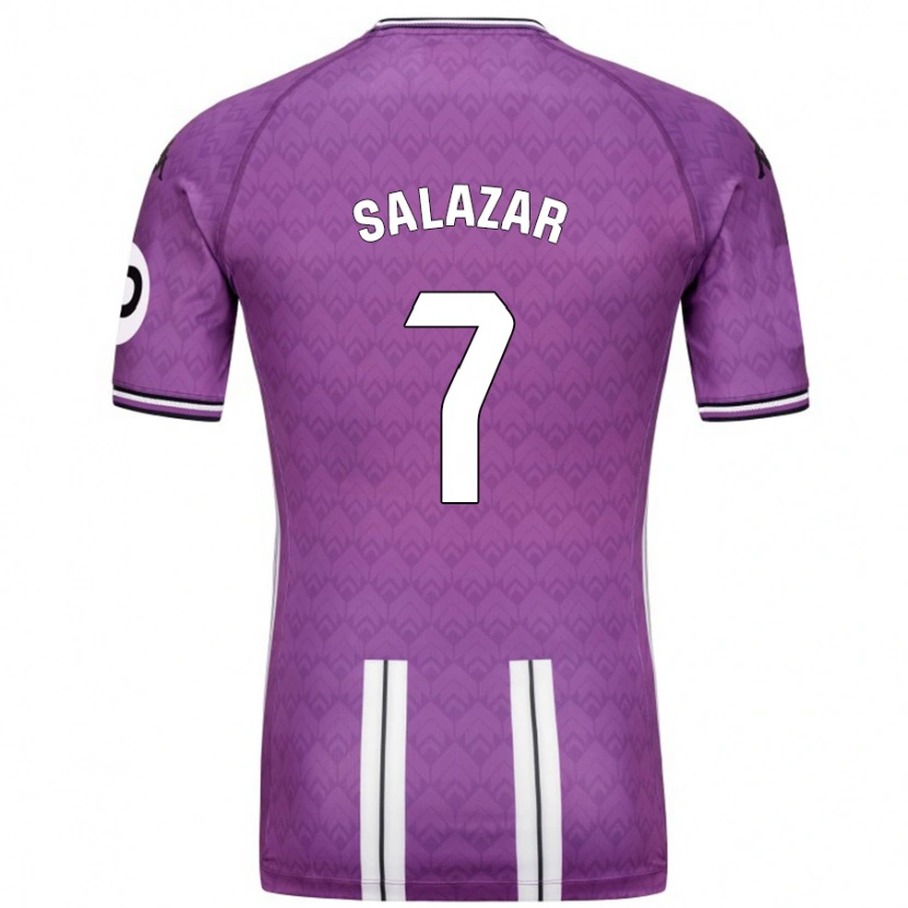 Danxen Hombre Camiseta Israel Salazar #7 Púrpura Blanco 1ª Equipación 2024/25 La Camisa México