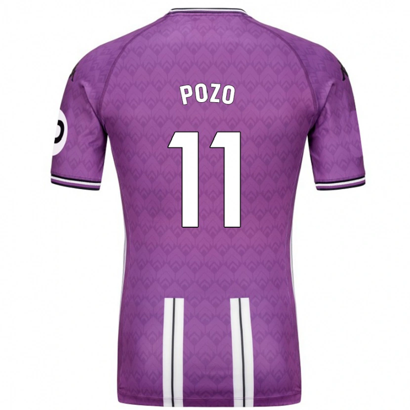 Danxen Hombre Camiseta Manuel Pozo #11 Púrpura Blanco 1ª Equipación 2024/25 La Camisa México