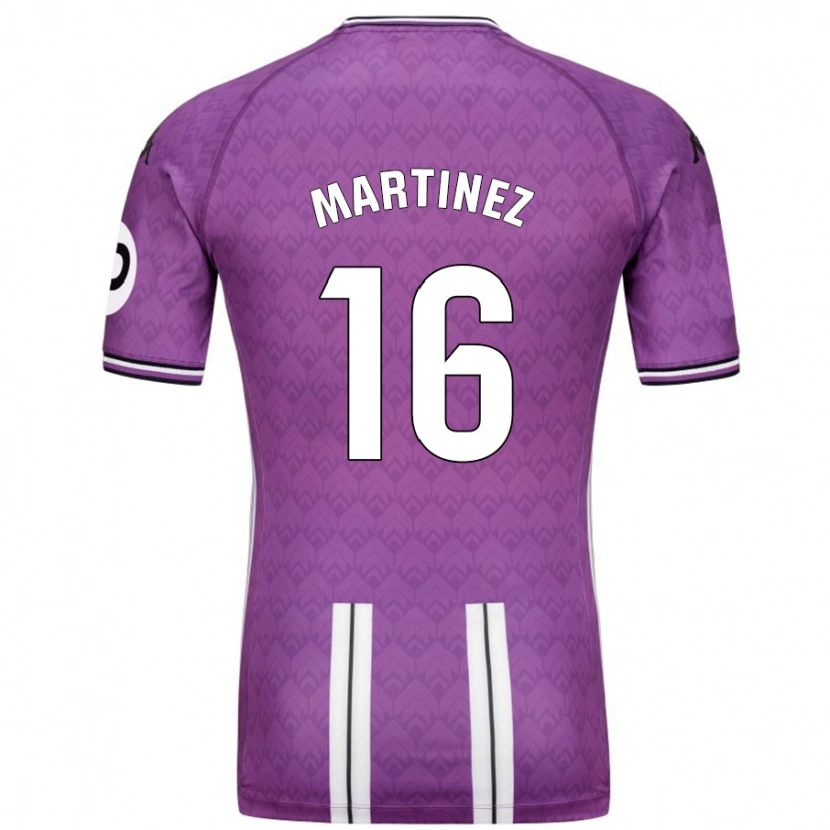 Danxen Hombre Camiseta Jesús Martínez #16 Púrpura Blanco 1ª Equipación 2024/25 La Camisa México