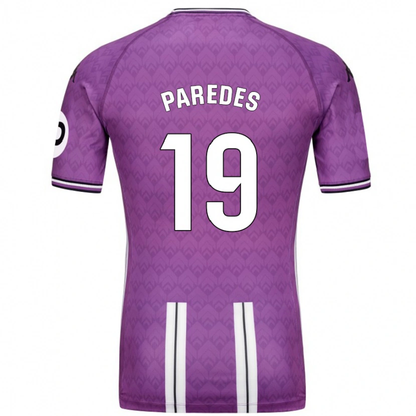 Danxen Hombre Camiseta Yago Paredes #19 Púrpura Blanco 1ª Equipación 2024/25 La Camisa México