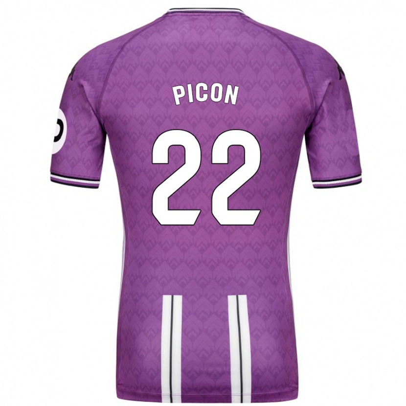 Danxen Hombre Camiseta Pablo Picón #22 Púrpura Blanco 1ª Equipación 2024/25 La Camisa México