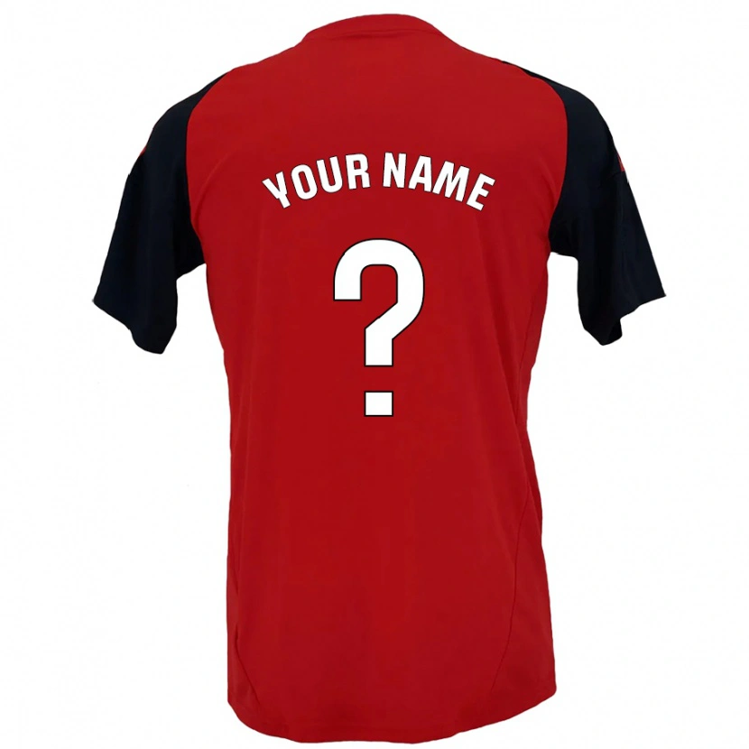 Danxen Hombre Camiseta Su Nombre #0 Rojo Negro 1ª Equipación 2024/25 La Camisa México