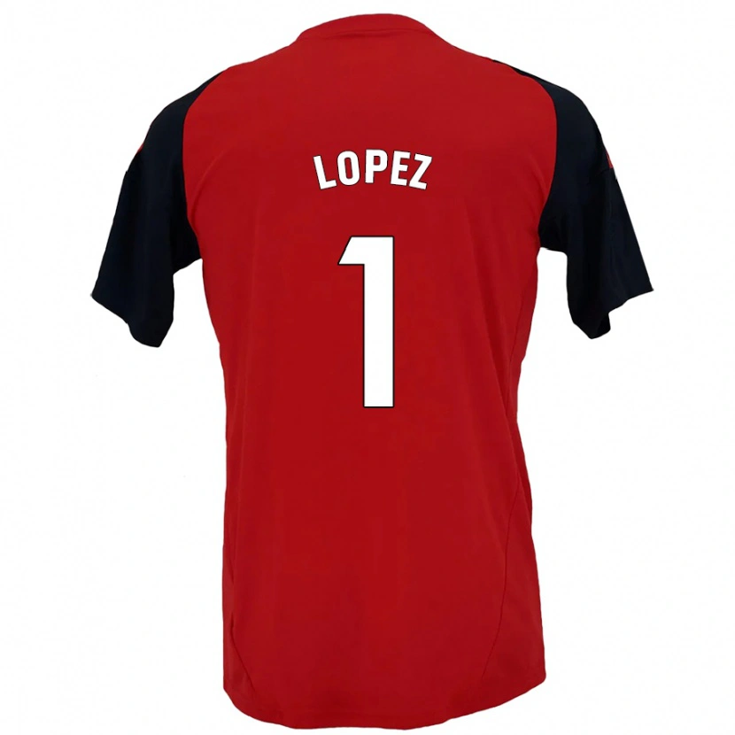 Danxen Hombre Camiseta Luis López #1 Rojo Negro 1ª Equipación 2024/25 La Camisa México