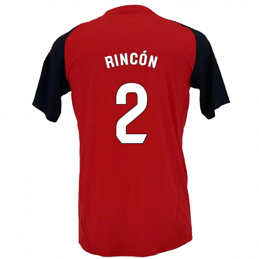 Danxen Hombre Camiseta Hugo Rincón #2 Rojo Negro 1ª Equipación 2024/25 La Camisa México