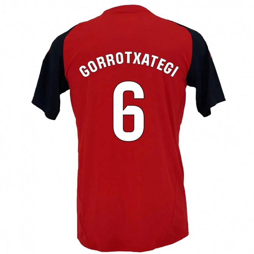 Danxen Hombre Camiseta Jon Gorrotxategi #6 Rojo Negro 1ª Equipación 2024/25 La Camisa México