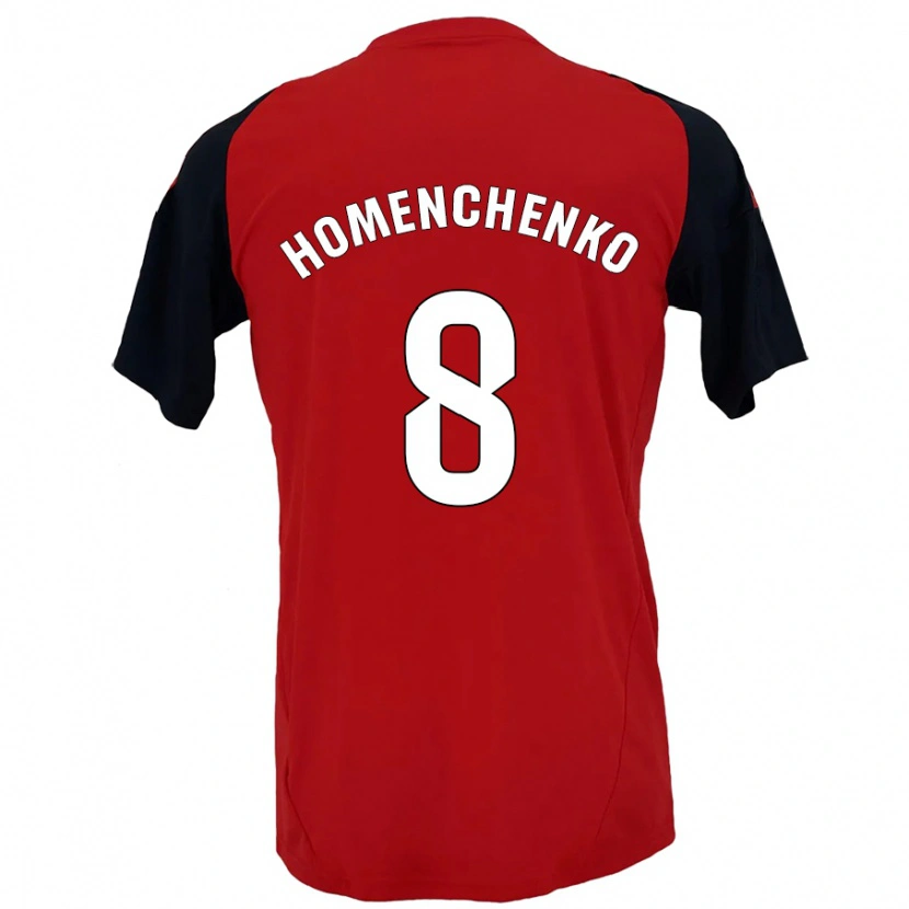 Danxen Hombre Camiseta Santiago Homenchenko #8 Rojo Negro 1ª Equipación 2024/25 La Camisa México