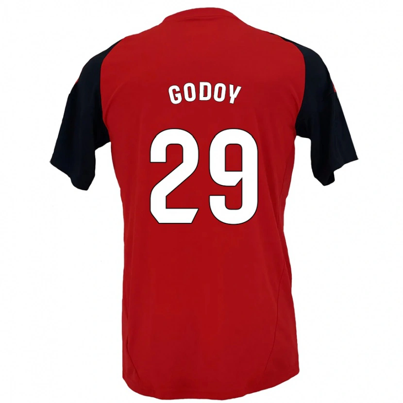 Danxen Hombre Camiseta Alan Godoy #29 Rojo Negro 1ª Equipación 2024/25 La Camisa México