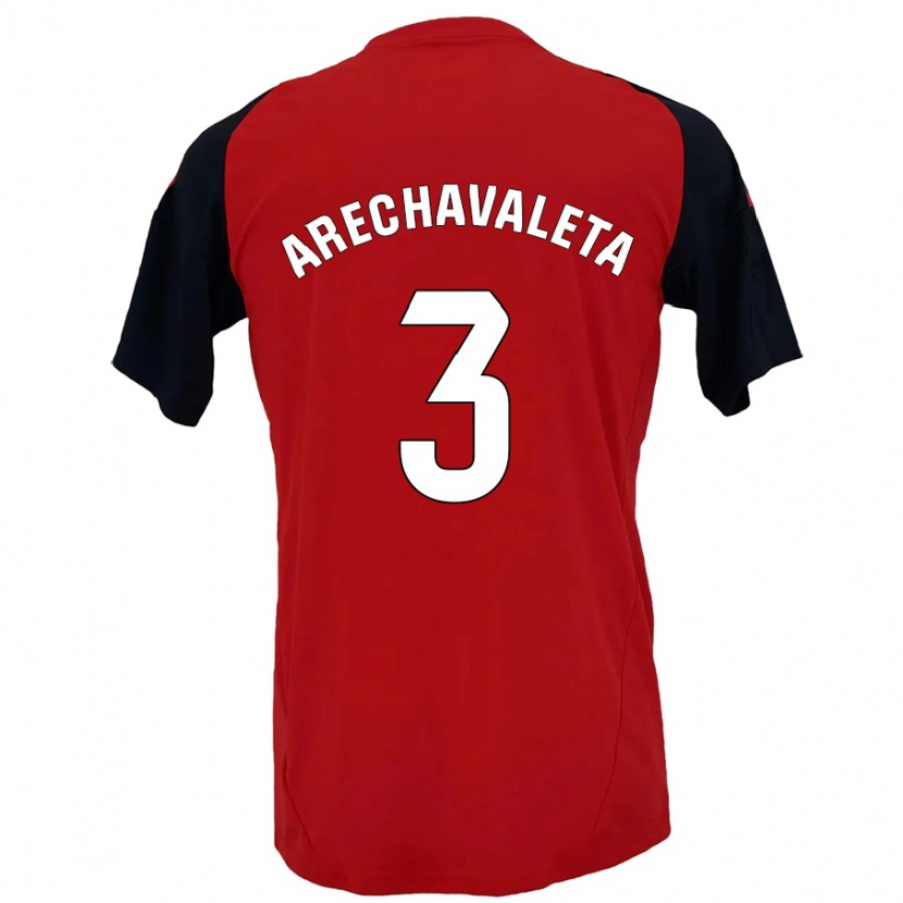 Danxen Hombre Camiseta Jorge Arechavaleta #3 Rojo Negro 1ª Equipación 2024/25 La Camisa México