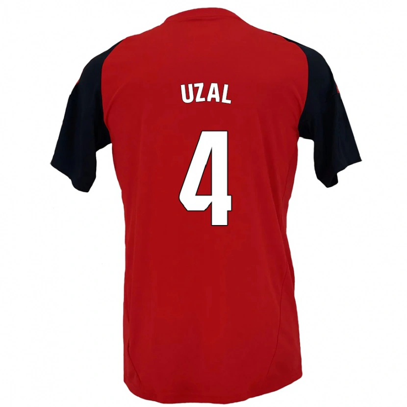 Danxen Hombre Camiseta Yeray Uzal #4 Rojo Negro 1ª Equipación 2024/25 La Camisa México