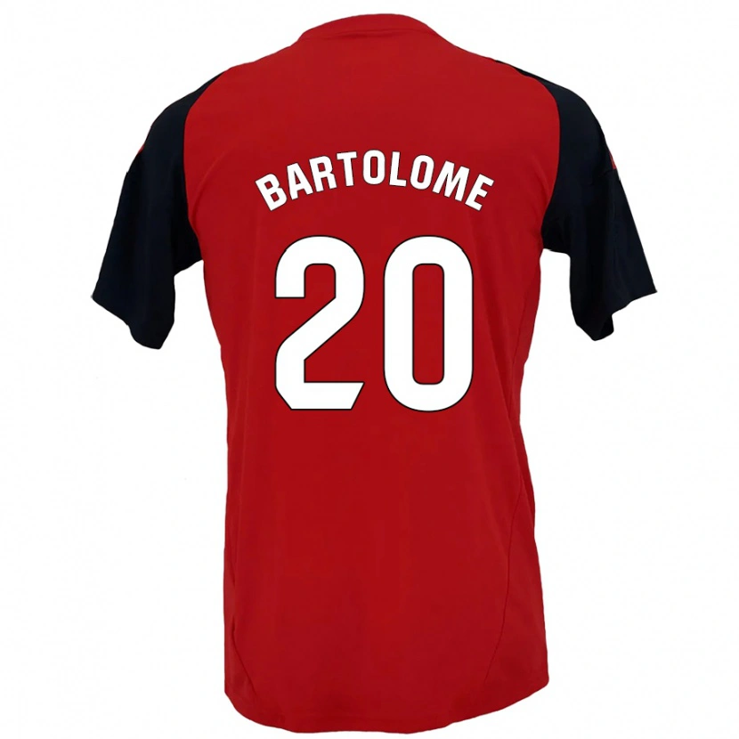 Danxen Hombre Camiseta Diego Bartolomé #20 Rojo Negro 1ª Equipación 2024/25 La Camisa México