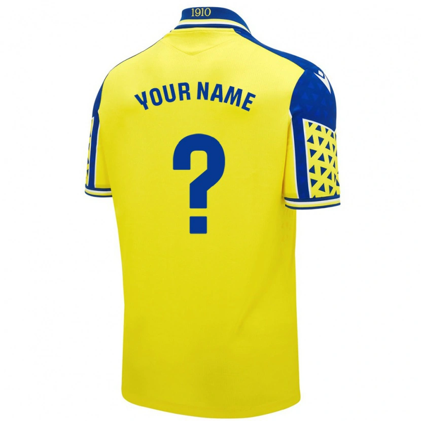 Danxen Hombre Camiseta Su Nombre #0 Amarillo Azul 1ª Equipación 2024/25 La Camisa México