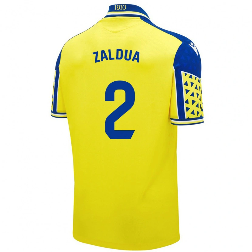 Danxen Hombre Camiseta Joseba Zaldua #2 Amarillo Azul 1ª Equipación 2024/25 La Camisa México