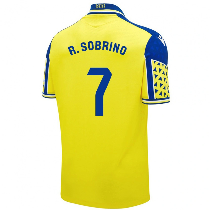 Danxen Hombre Camiseta Rubén Sobrino #7 Amarillo Azul 1ª Equipación 2024/25 La Camisa México