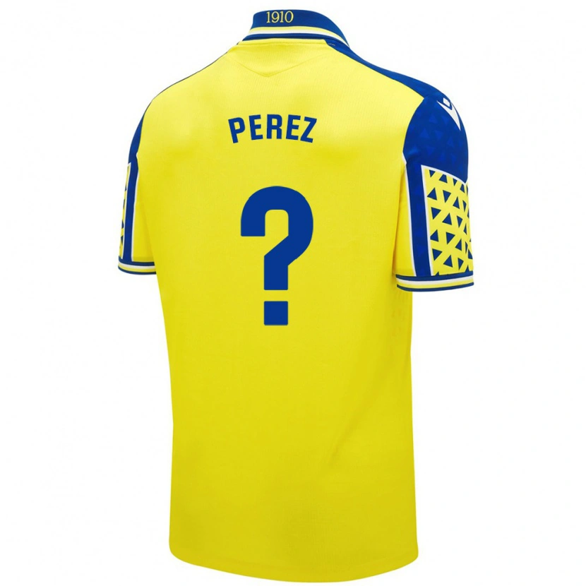 Danxen Hombre Camiseta Ángel Pérez #0 Amarillo Azul 1ª Equipación 2024/25 La Camisa México