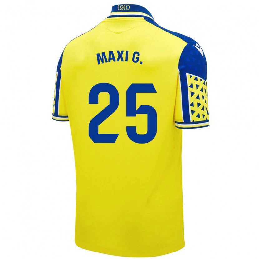 Danxen Hombre Camiseta Maxi Gómez #25 Amarillo Azul 1ª Equipación 2024/25 La Camisa México