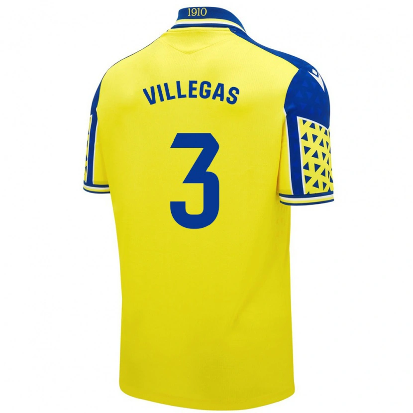 Danxen Hombre Camiseta Virginia Villegas Rico #3 Amarillo Azul 1ª Equipación 2024/25 La Camisa México