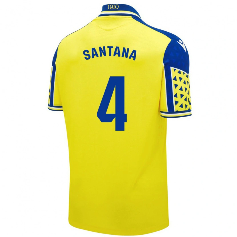 Danxen Hombre Camiseta María Del Carmen Santana Vázquez #4 Amarillo Azul 1ª Equipación 2024/25 La Camisa México