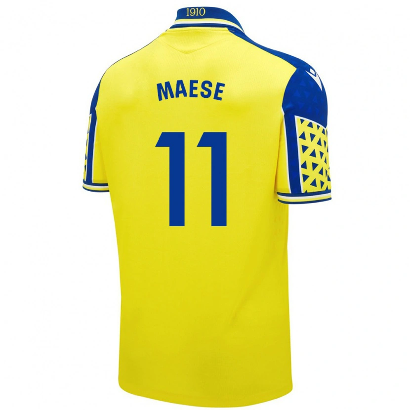 Danxen Hombre Camiseta María Del Carmen Maese Gaitán #11 Amarillo Azul 1ª Equipación 2024/25 La Camisa México