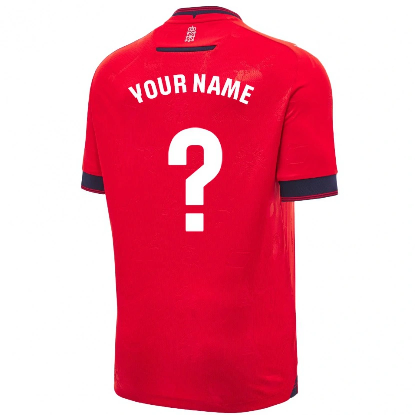 Danxen Hombre Camiseta Su Nombre #0 Rojo Blanco 1ª Equipación 2024/25 La Camisa México