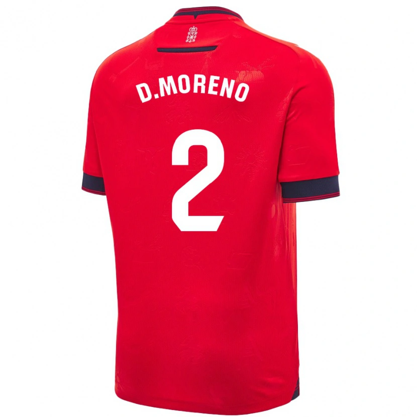 Danxen Hombre Camiseta Diego Moreno #2 Rojo Blanco 1ª Equipación 2024/25 La Camisa México