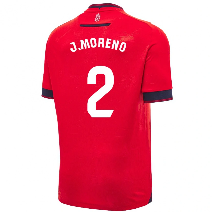 Danxen Hombre Camiseta Jorge Moreno #2 Rojo Blanco 1ª Equipación 2024/25 La Camisa México